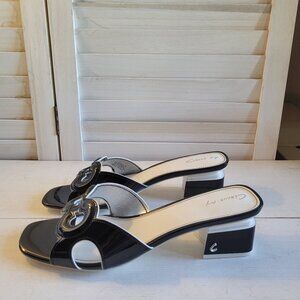 $89 NWT (8.5) CIRCUS by Sam Edelman Black/White Patent Block Mule
